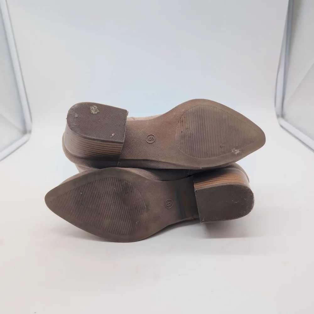 Lulu's Elegant Sz 6 Tan Fabric Suede Boots Booties